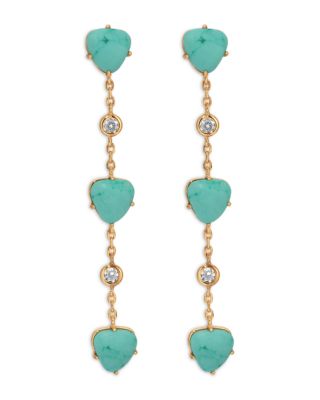 Ettika - Turquoise Solstice Turquoise & Cubic Zirconia Linear Drop Earrings