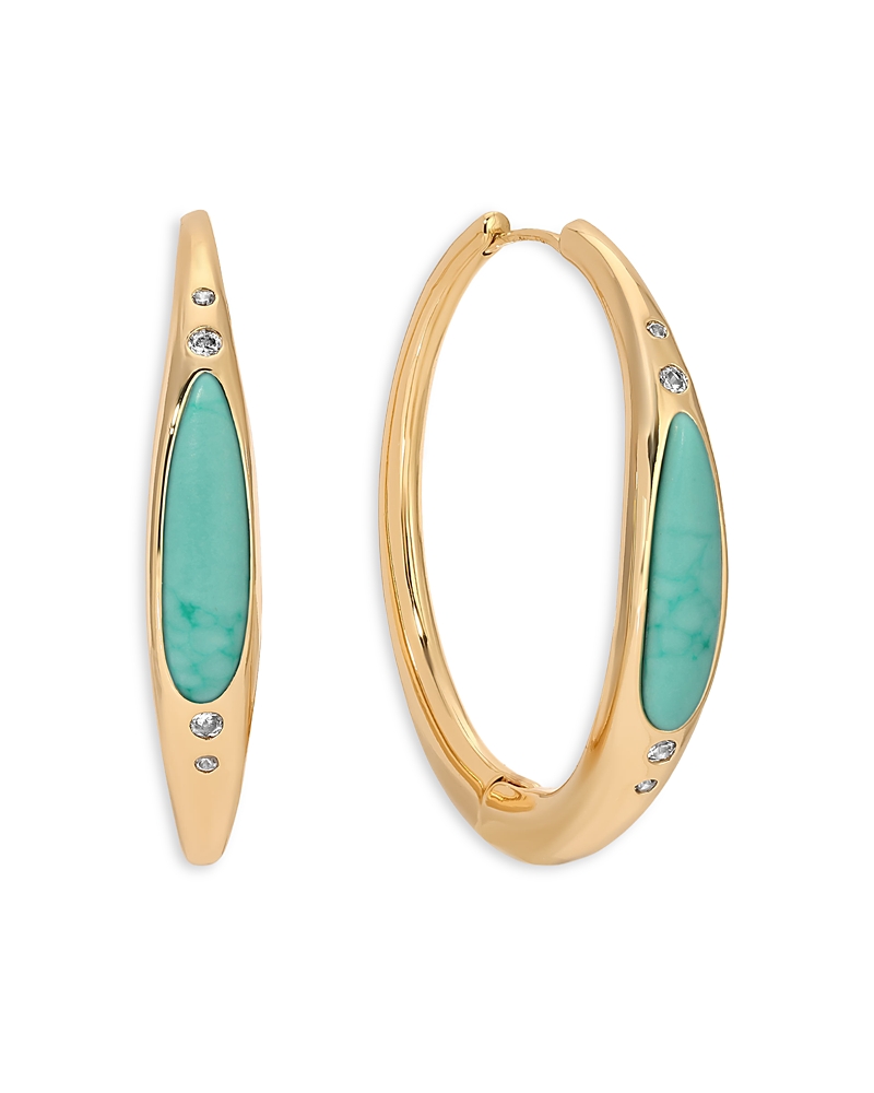 Ettika Turquoise Solstice Hoops In Gold