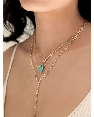Turquoise Solstice Turquoise & Cubic Zirconia Convertible Layered Lariat Necklace, 15"-19"