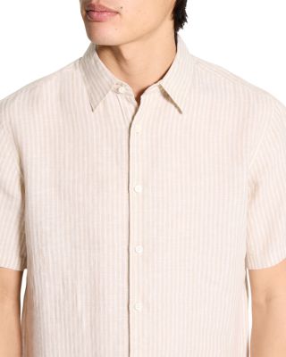  Irving Linen Short Sleeve Shirt in Summer Stripe