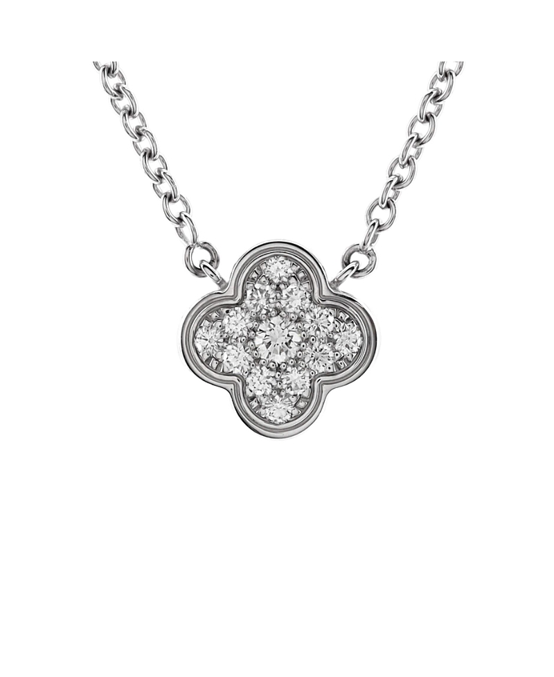 Pre-owned Pre-owned Van Cleef & Arpels Van Cleef & Arpels Pure Alhambra Pendant Necklace 18k White Gold With Diamonds
