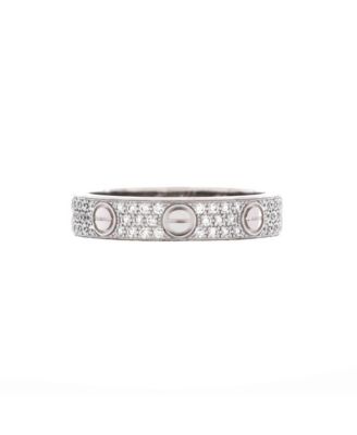 Pre-Owned Cartier - Love Wedding Band Pave Diamonds Ring 18K White Gold and Diamonds