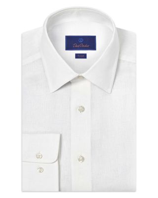 Trim Fit Linen Solid Dress Shirt