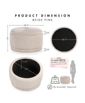 Lyla Chenille Round Storage Ottoman