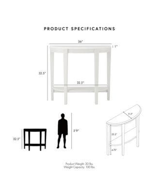 Yara Half-Moon Console Table with Shelf