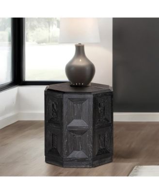  Flonnin Hexagon End Table with Coffer Panels