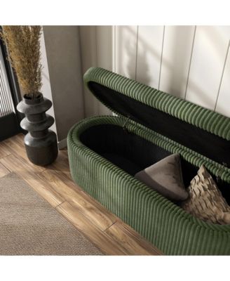 Lyla Chenille Oval Storage Bench