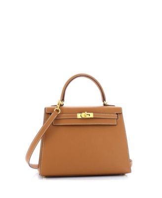 Kelly 25 Handbag Brown Epsom with Gold Hardware