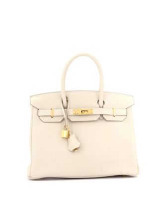 Birkin 30 Handbag Light Clemence with Gold Hardware