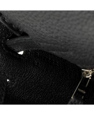 Kelly 25 Handbag Black Togo with Palladium Hardware