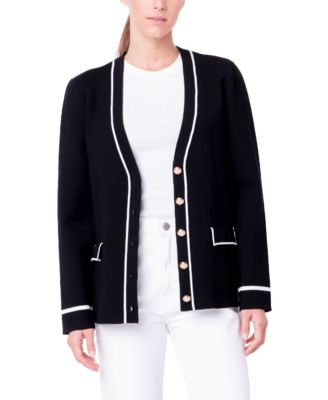 Women's Knit Contrast Cardigan