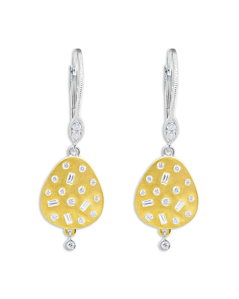 Meira T 14k White & Yellow Gold Diamond Scatter Disc Drop Earrings