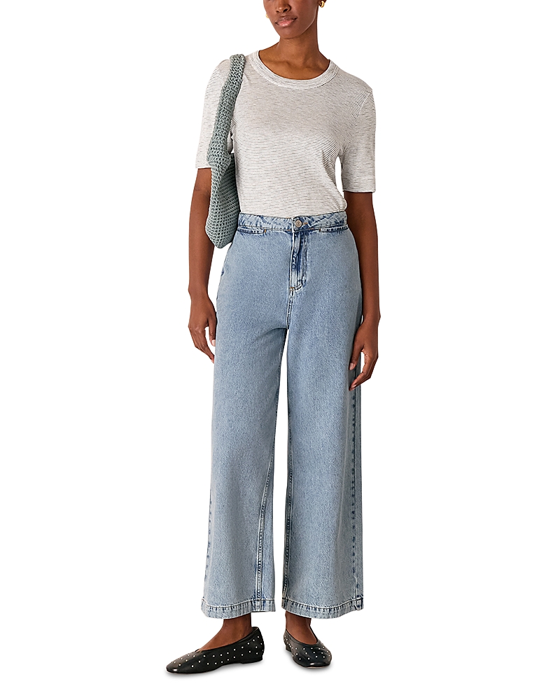 Whistles Rosa Double Trim Stripe T-Shirt