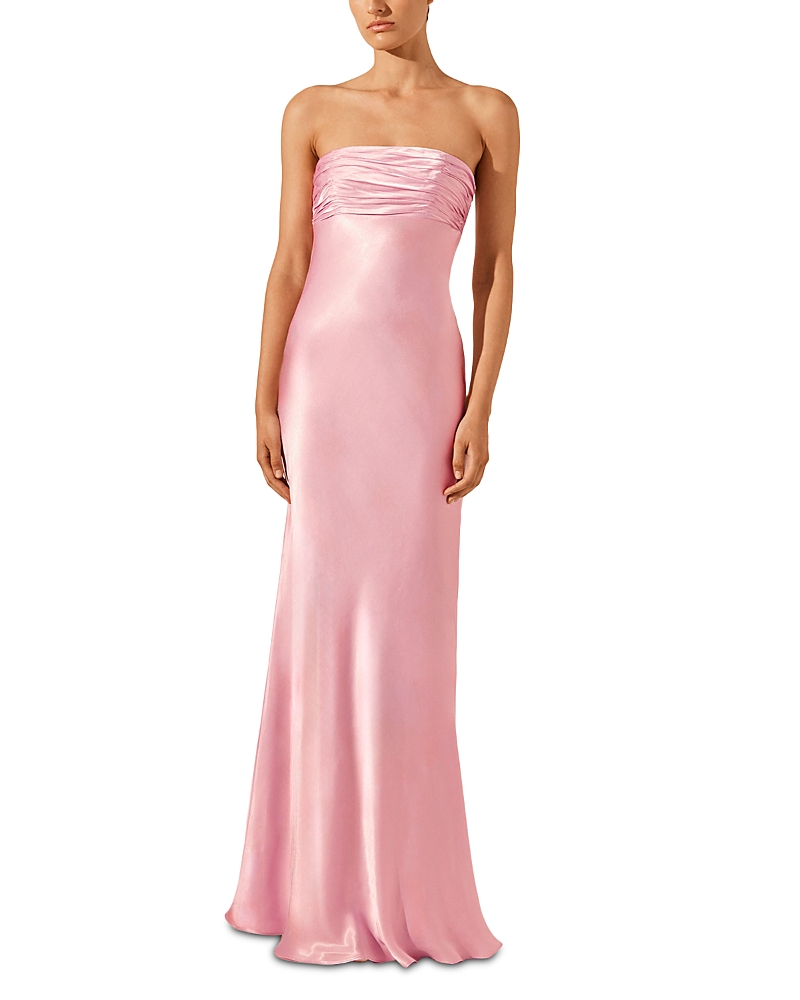 Shona Joy La Lune Strapless Ruched Bodice Gown