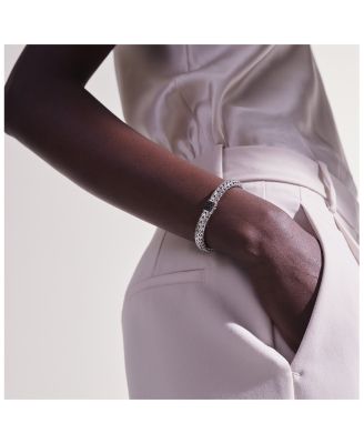 Sterling Silver Icon Bracelet with Pav&eacute; Black Sapphire, 5mm