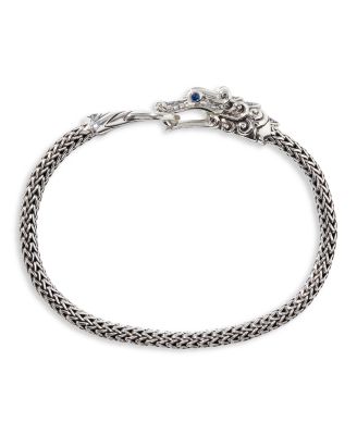 Sterling Silver Legends Naga Blue Sapphire Dragon Link Bracelet