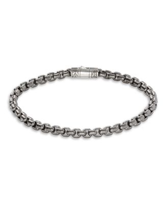 Sterling Silver With Black Rhodium Classic Chain Bracelet