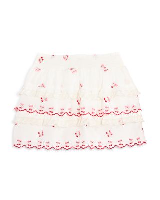 Girls' Billie Cherry Embroidered Tiered Skirt - Big Kid