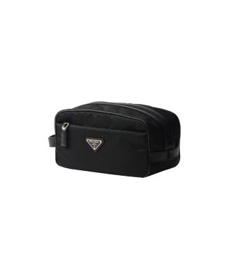 Re-Nylon and Saffiano Leather Travel Pouch