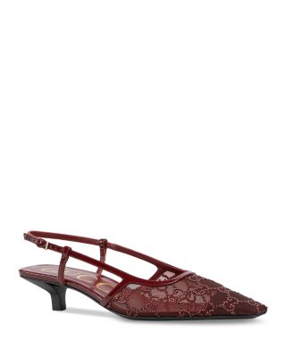 Gucci - Women's GG Pointed Toe Slingback Pumps