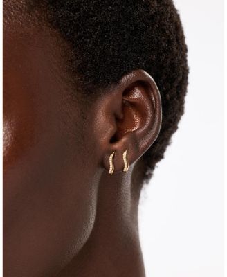 Solid Gold Lab Grown Diamond Flame Studs