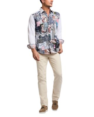Madeira Patchwork Woven Long Sleeve Shirt