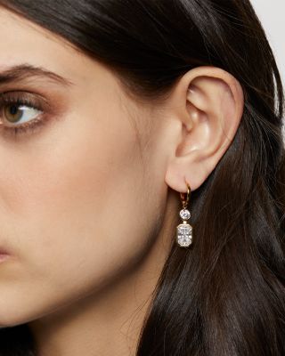 Bklyn Cubic Zirconia Double Stone Drop Earrings