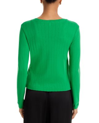 Pointelle Crewneck Cardigan