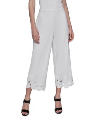 KARL LAGERFELD PARIS - Flora Cut Out Cropped Pants