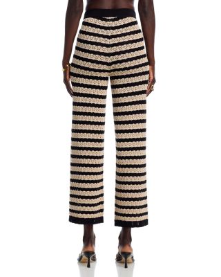 Orla Pointelle Knit Stripe Cardigan, Reverie Pointelle Knit Stripe Crop Top & Gaelle Pointelle Knit Stripe Pants