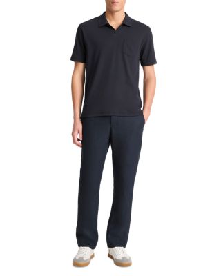 Mesh Knit Johnny Collar Polo Shirt