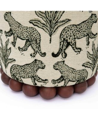 Dex Leopard Jacquard Ottoman