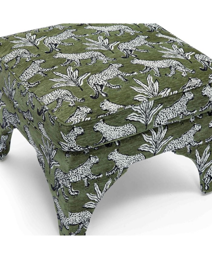 Raji Leopard Jacquard Ottoman
