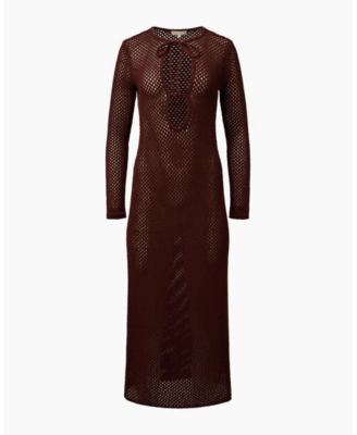 Crochet Knit Cutout Maxi Dress