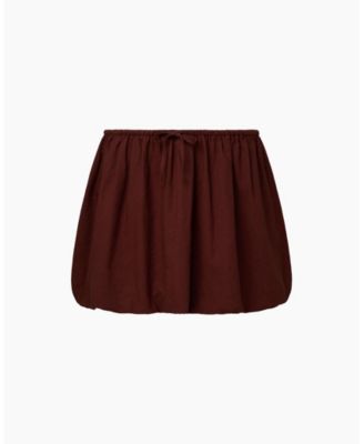 Air Linen Bubble Mini Skirt