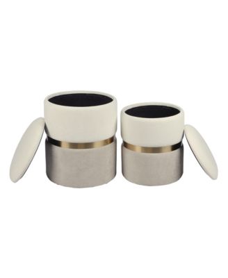 Gigi Chenille Storage Ottoman - Set of 2