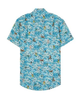 Morgan Surf Print Linen Short Sleeve Shirt