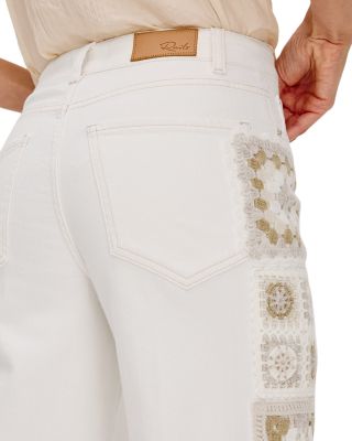 The Getty High Rise Crop Jeans in Vintage Ercu Crochet