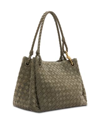 Large Parachute Intrecciato Suede Shoulder Bag