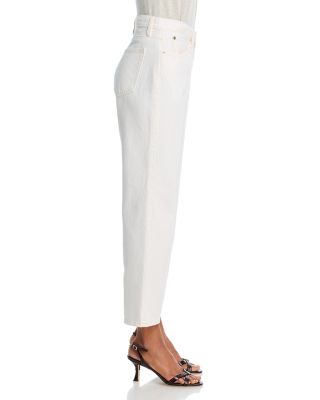 The Hang High Rise Ankle Straight Jeans in Au Natural