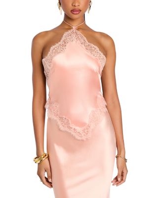 Lace Trim Halter Dress