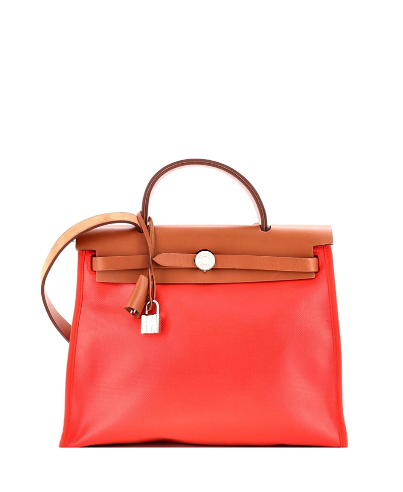 Pre-owned Pre-owned Hermes Hermes 31 Herbag Zip Berline Vache Canvas And Leather