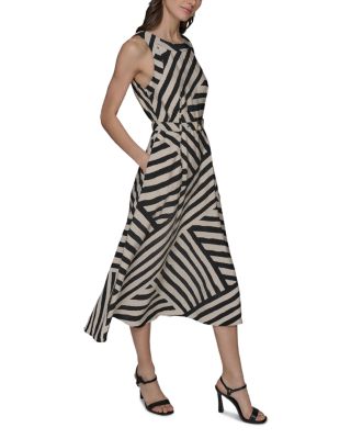 Printed Rumpled Midi Dress