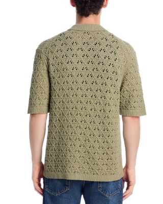 Sommp Crotchet Knit Regular Fit Button Down Shirt