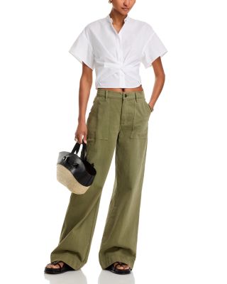 Gretchen Twist Front Poplin Shirt