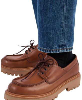PRADA★Laced leather loafers Prada Brushed Leather Lace-Up Shoes | Saks Fifth Avenue