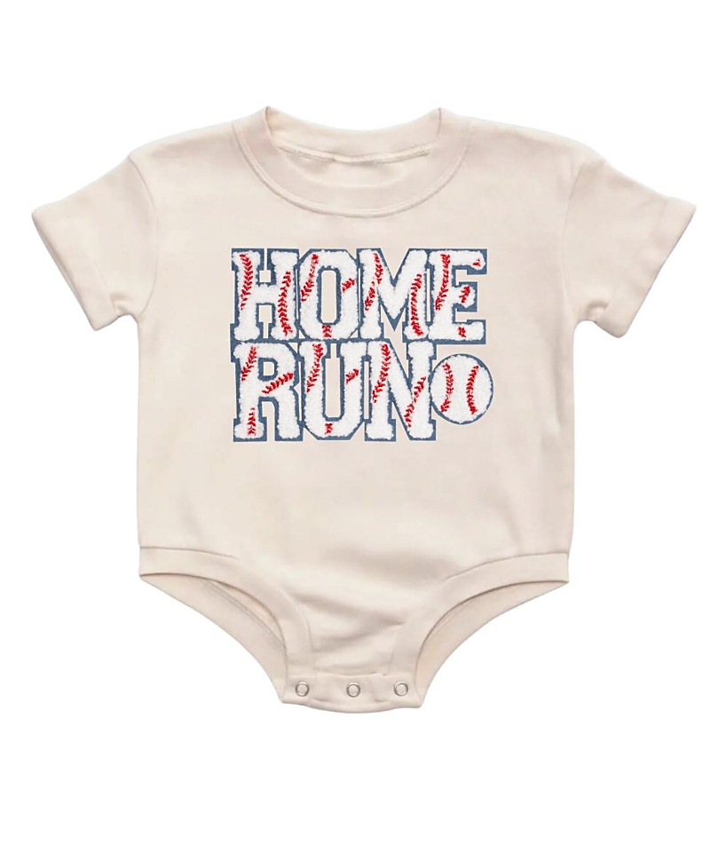 Shop Sweet Wink Boys' Home Run Patch Short Sleeve Romper - Baby
