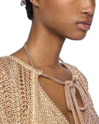 Metallic Cropped Cardigan