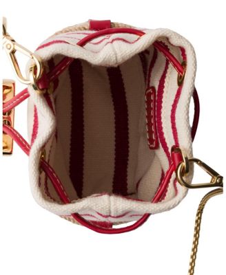 Striped Fabric Mini-Pouch