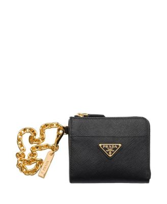 Small Saffiano Leather Zipper Wallet